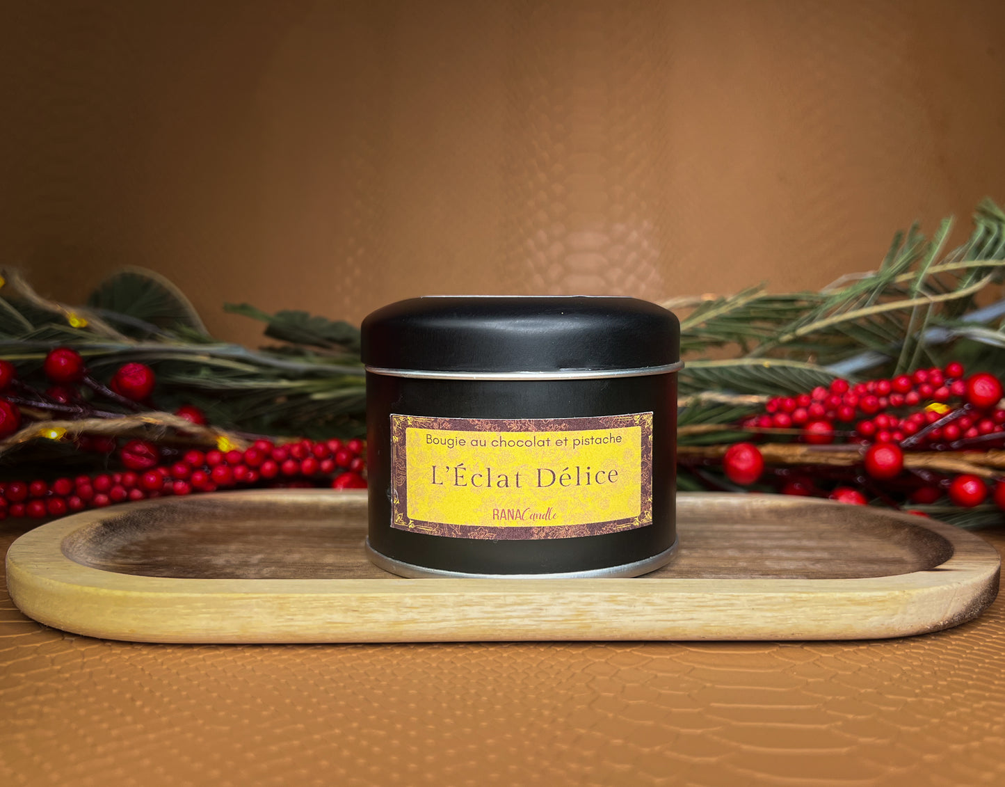 L’Éclat Délice 🍫| Bougie parfumée au chocolat et à la pistache | 30h de diffusion | Cire végétale | Parfum ultra gourmand