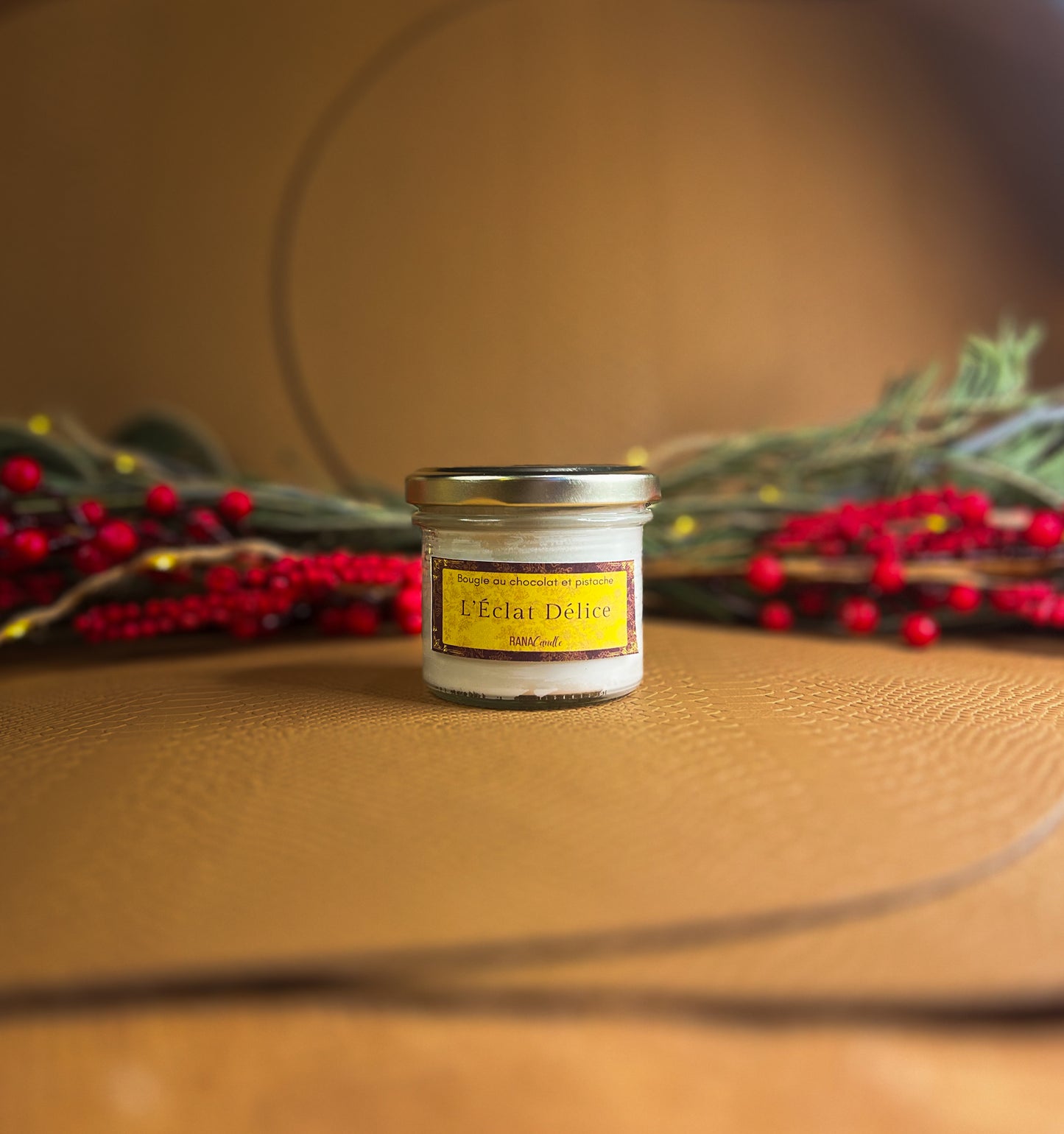 L’Éclat Délice 🍫| Bougie parfumée au chocolat et à la pistache | 20h de diffusion | Cire végétale | Parfum ultra gourmand