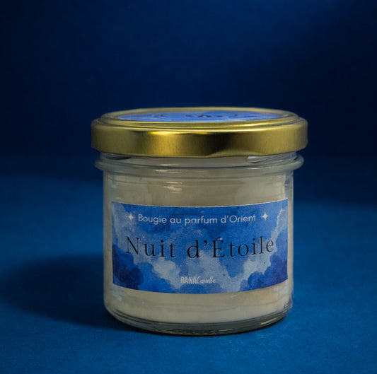 🌙 Nuit d’Étoile | Bougie au parfum d'Orient | 20h de diffusion | Cire végétale | Parfum Oriental • Épicé • Boisé • Ambré ✨
