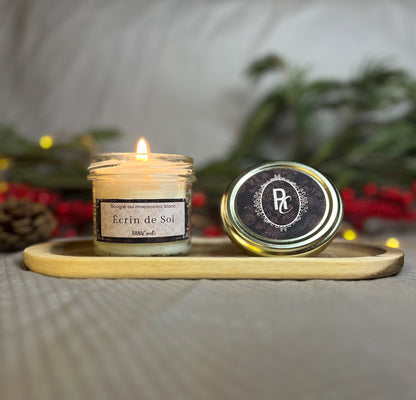 Écrin de Soi ❄️| Bougie parfumée au Mocaccino blanc | 20h de diffusion | Cire végétale | Parfum onctueux