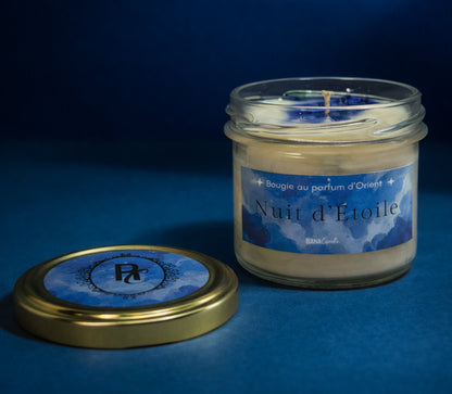 🌙 Nuit d’Étoile | Bougie au parfum d'Orient | 20h de diffusion | Cire végétale | Parfum Oriental • Épicé • Boisé • Ambré ✨