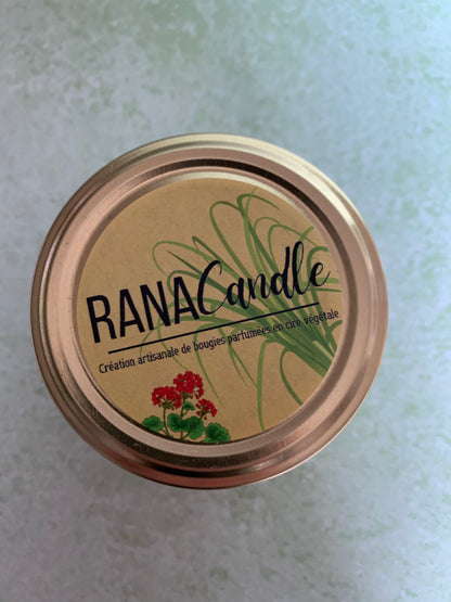 Paisible été, bougies parfumées au géranium et citronnelle - 20h de diffusion