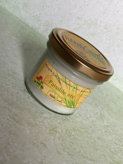 Paisible été, bougies parfumées au géranium et citronnelle - 20h de diffusion